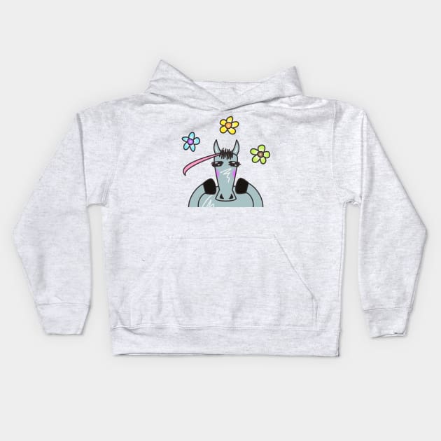 Funny Horse Kids Hoodie by ShaderM